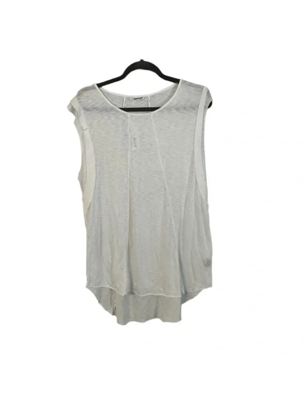 LaMade White Wide Strap Tunic Tank Size Large NWT